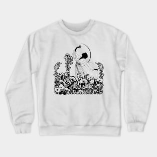 Iluustartion woman and the moon Crewneck Sweatshirt